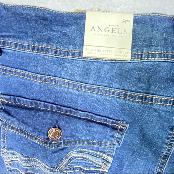 Angels Forever Young Curvy Bootcut Jeans Womens 24W Embellished Flap Pockets NWT - Picture 10 of 16